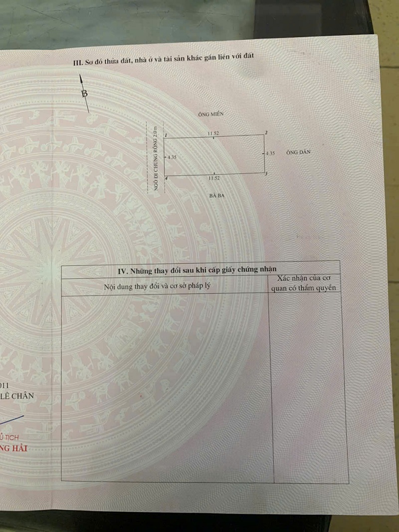 BÁN NHÀ SÂN CỔNG NGÕ 304 CHỢ HÀNG, LÊ CHÂN, HẢI PHÒNG